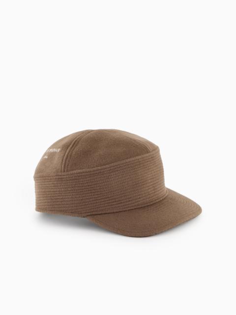 EMPORIO ARMANI WOOL CLOTH HAT WITH LOGO EMBROIDERY