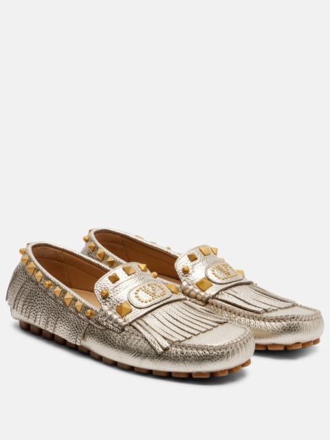 Valentino Plaster Caster metallic leather loafers