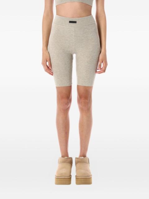 ESSENTIALS logo-patch ribbed biker shorts