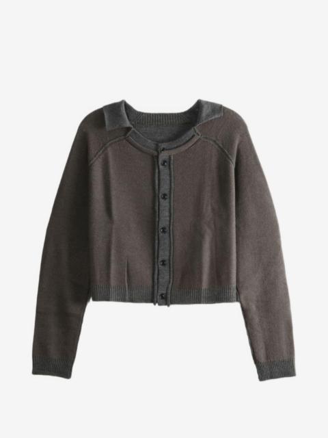 Y's layered-detail raglan-sleeve cardigan