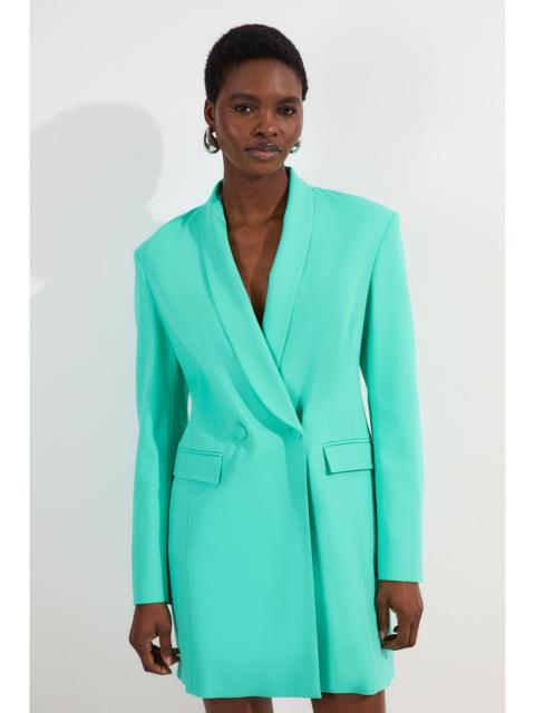 KAREN MILLEN Polished Tailored Double Breasted cinch Detail Blazer Mini Dress