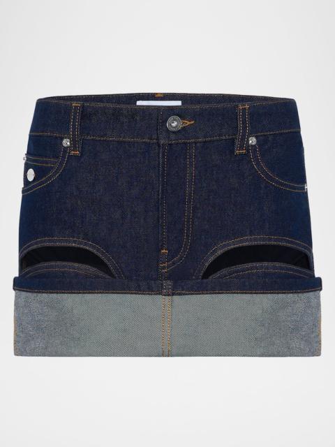 Jean Paul Gaultier Cutout Denim Mini Skirt