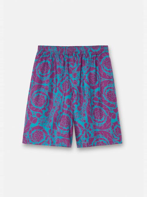 Barocco Silhouette Silk Shorts