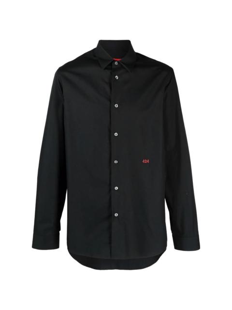 424 Character embroidered-logo shirt
