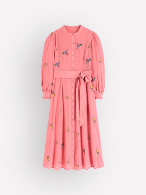 BODEN Embroidered Shirt Dress-Pink Embroidery