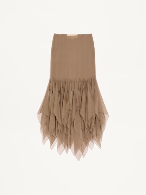 Valentino ASYMMETRICAL CHIFFON SKIRT