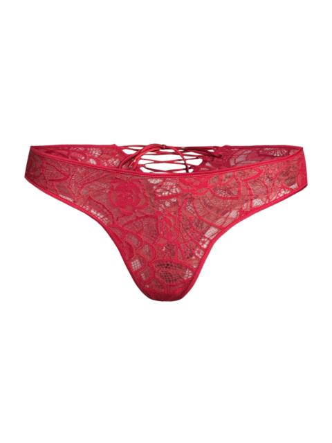 KIKI DE MONTPARNASSE Women's Coquette Floral Lace Briefs - Red