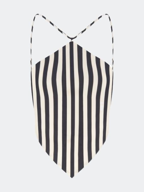 SIMONMILLER Kit Poplin Tie Top in Black/White Stripe