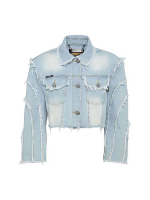 cropped cotton denim jacket