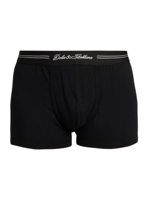 Dolce & Gabbana Men's Logo Cotton-Blend Boxer Briefs - Nero