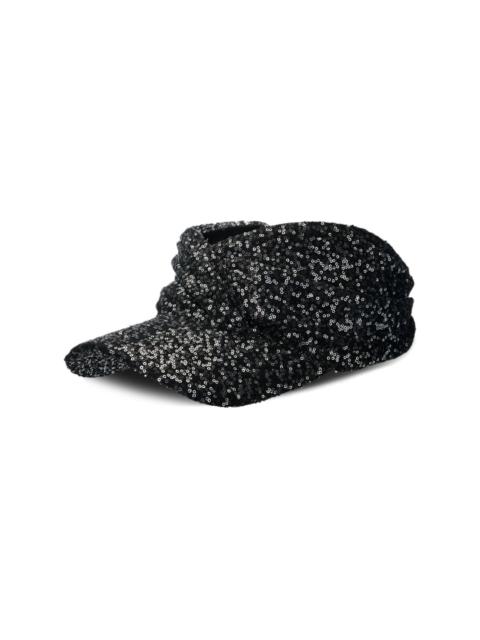 MAISON MICHEL sequin-embellished cotton cap