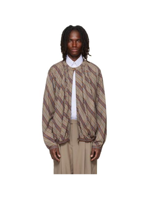 Vivienne Westwood Beige Gathered Bomber Jacket