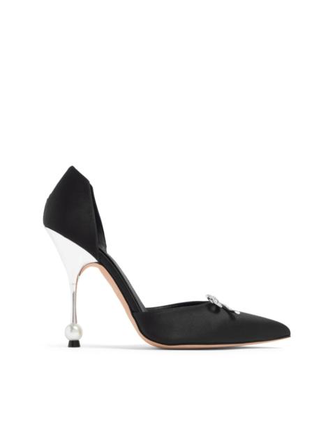 GIAMBATTISTA VALLI 105mm bow-embellished satin pumps