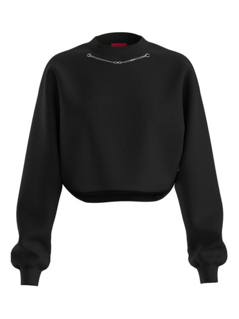 HUGO chain-embellished cropped sweatshirt