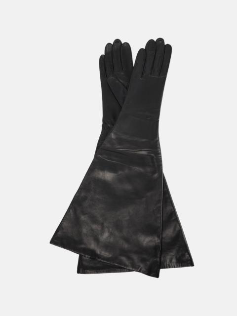 Flared leather gloves