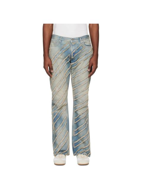 Off-White Blue Diag AO Skinny Flare Jeans