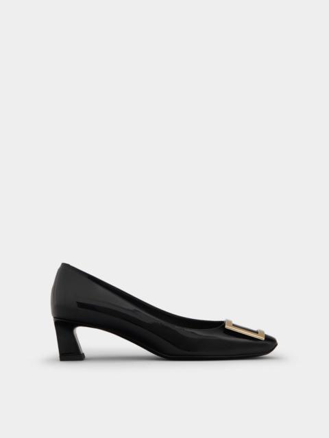 Roger Vivier Trompette Metal Buckle Pumps in Patent Leather