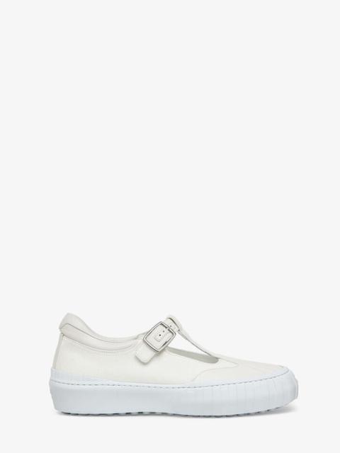FENDI White canvas low-tops