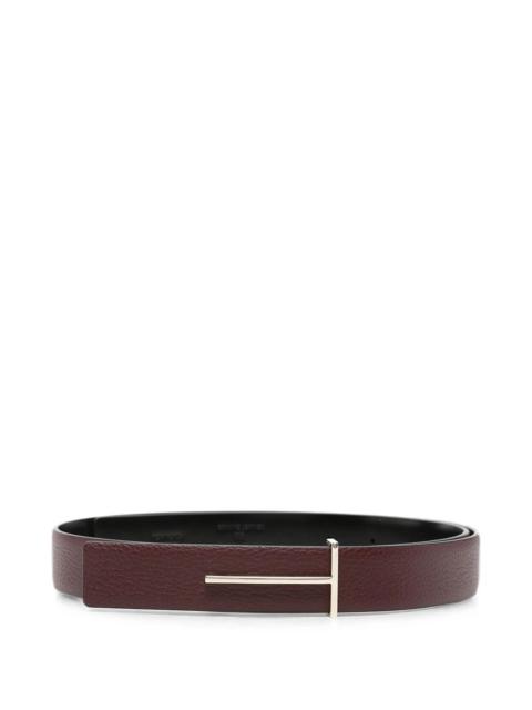 TOM FORD THIN T BELT IN GRAINED LEATHER AND BRUSHED LEATHER