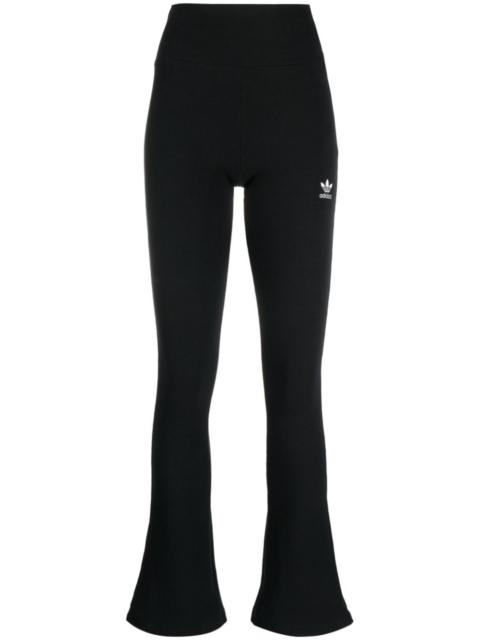adidas logo-embroidered flared trousers