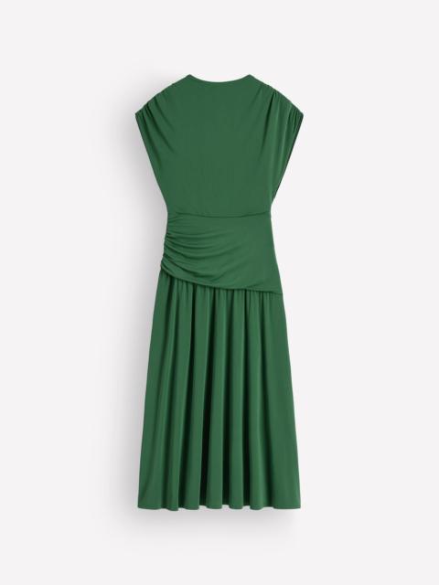 BODEN Drape Jersey Crepe Maxi Dress-Hunter Green
