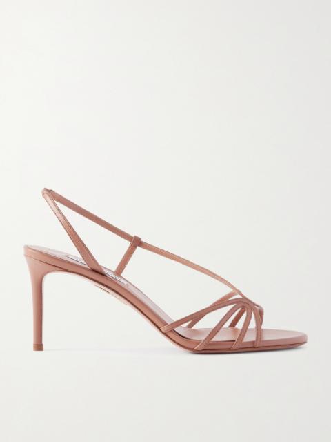 AQUAZZURA Talk To Me 75 Metallic Leather Slingback Sandals