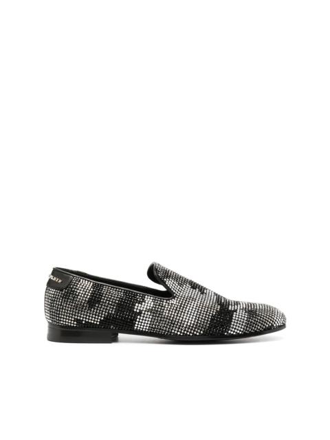 PHILIPP PLEIN embellished camouflage moccasin loafers