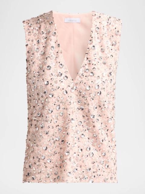 rabanne Embellished V-Neck Top