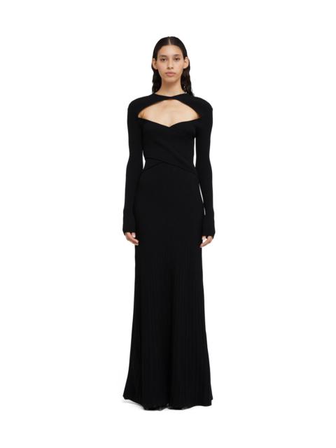 MSGM Long knit viscose dress with cut out neckline detail