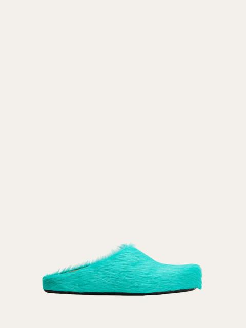 Marni Men's Fussbett Calf Hair Sabot Mules