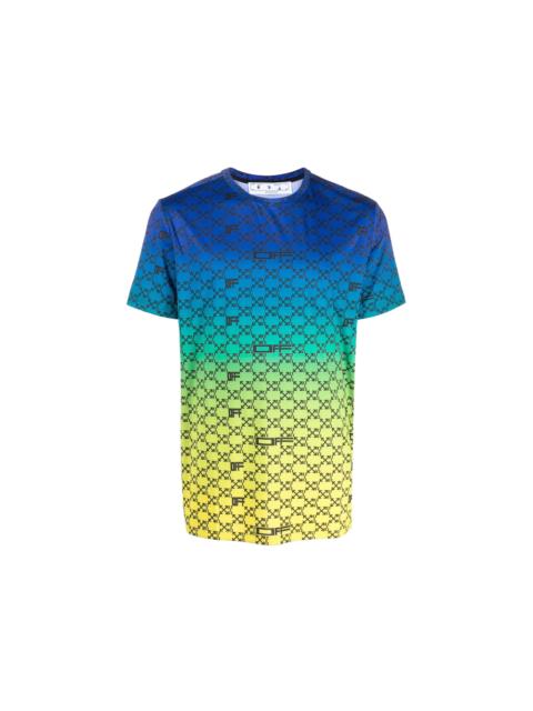 Off-White OFF-WHITE Iridescent All Over Arrows Monogram T-Shirt Blue/Yellow/Black