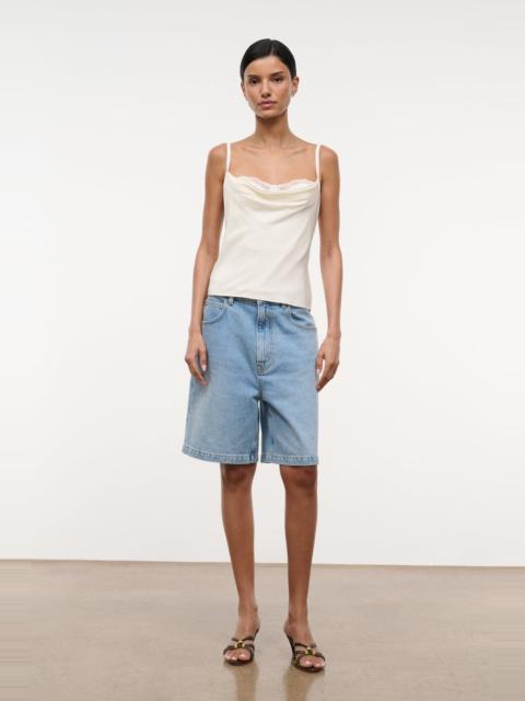 STAUD STAUD EVANGELINE SILK TOP IVORY