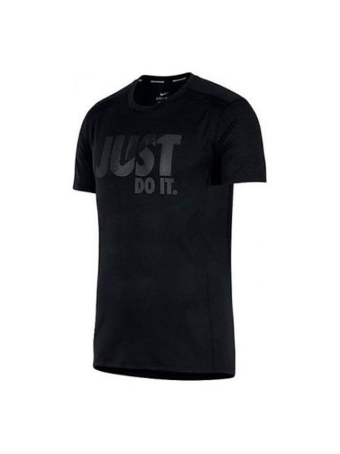 Nike Men's Nike Alphabet Printing Sports Round Neck Pullover Short Sleeve Black T-Shirt AH2258-010