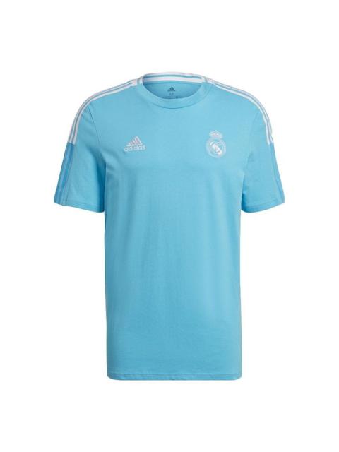 adidas MENS Real Madrid Tee Football Crew-neck Short Sleeve Blue GL0051