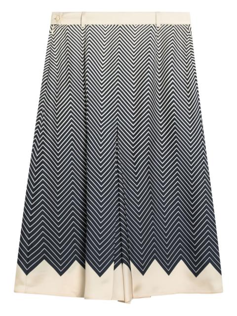 Valentino pleated silk midi skirt