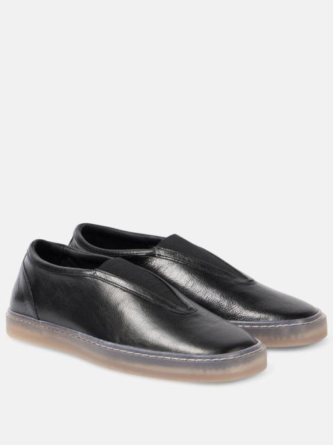 Leather slip-on shoes