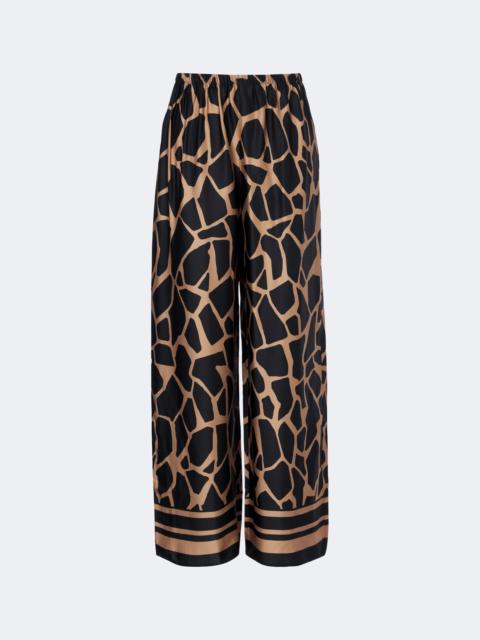 FAITHFULL Jensen animal-print satin wide-leg pants