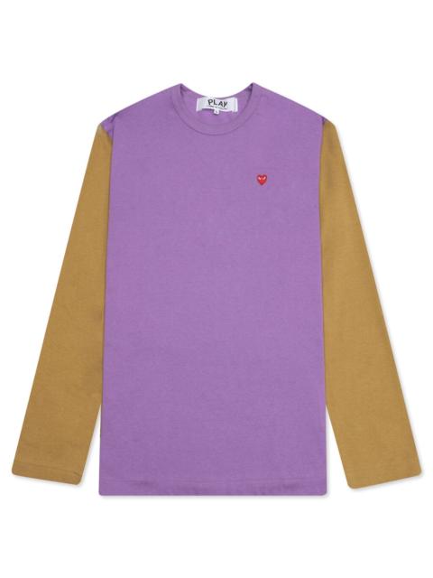 Comme des Garçons PLAY COMME DES GARCONS PLAY BI-COLOR T-SHIRT - PURPLE/OLIVE