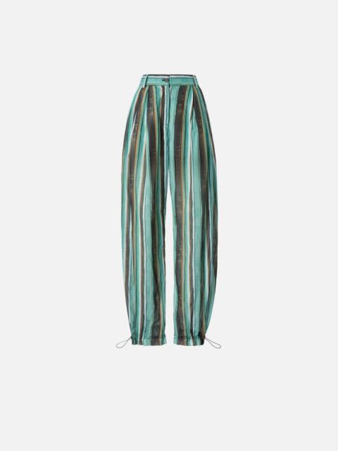 PINKO RELAXED-FIT COTTON TROUSERS WITH BRUSHSTROKE-EFFECT STRIPES