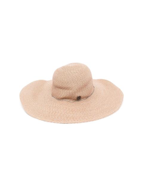 MAISON MICHEL logo-plaque straw capeline hat