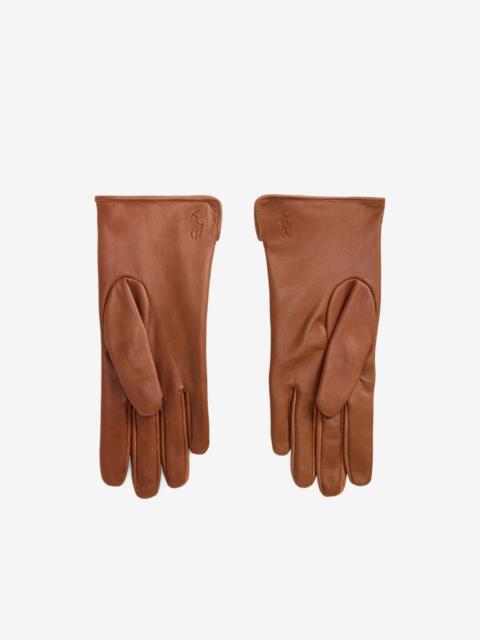 Polo Ralph Lauren cow-print textured gloves