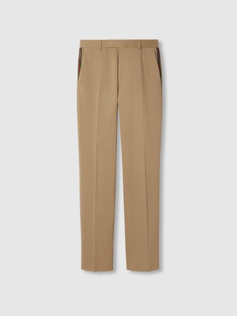 GUCCI Cotton gabardine pant with Web