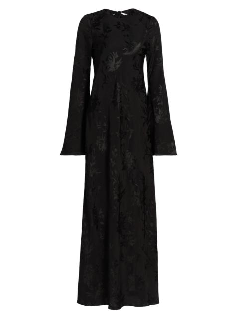 HEMANT & NANDITA Women's Aura Jacquard Back-Tie Maxi Dress - Black