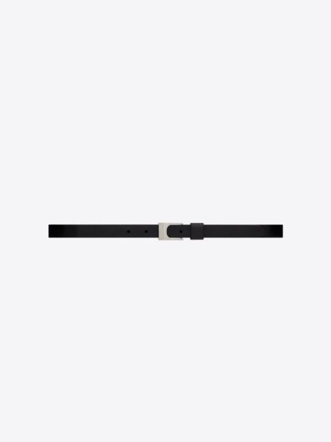 SAINT LAURENT cornée thin buckle belt in vegetable-tanned leather