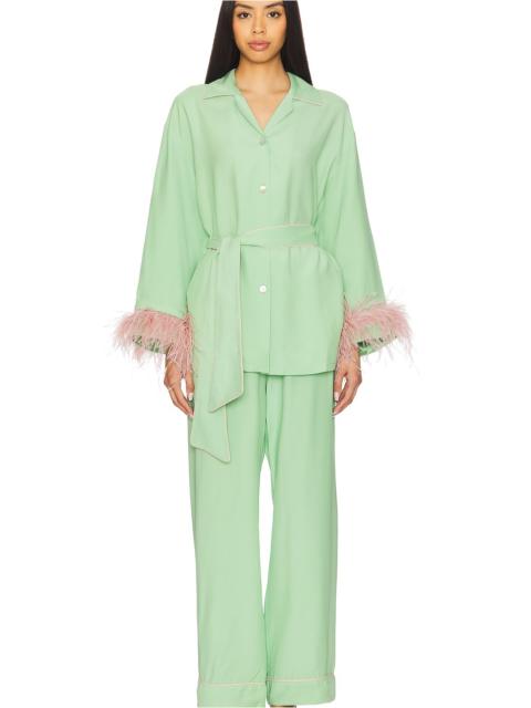 SLEEPER Miss Cat Belted Set With Detachable Feathers