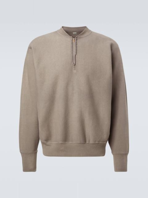 A.PRESSE Cotton jersey half-zip sweatshirt