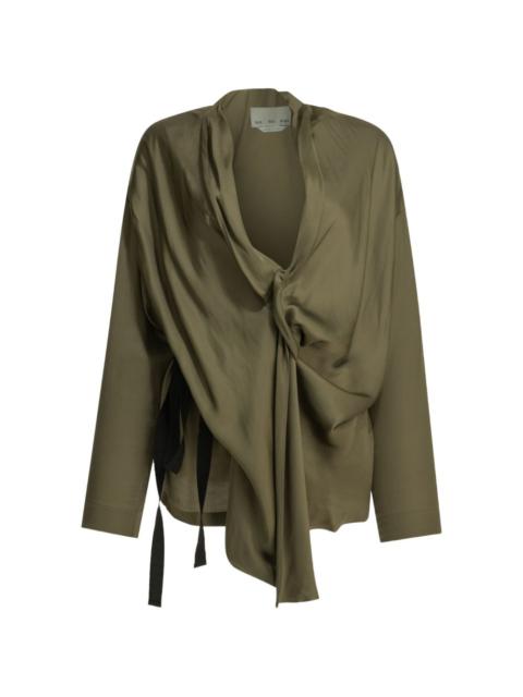 SA SU PHI draped belted wrap jacket