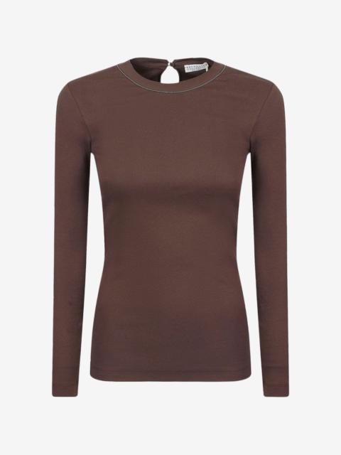 Brunello Cucinelli Monili-chain ribbed top