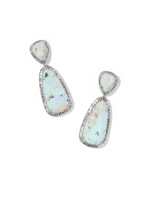 KENDRA SCOTT Jamie Etch Frame Vintage Silver Drop Earrings