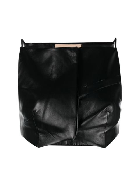 AYA MUSE Elfi faux-leather crop top